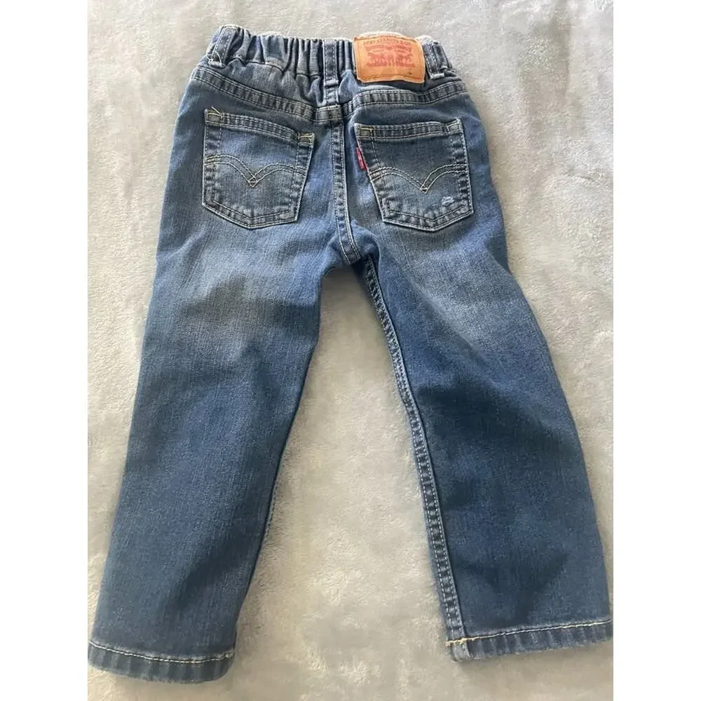 Levi’s 514 Toddler Jeans + OshKosh Baja Stripe Hoodie Outfit 18M Boys Girls